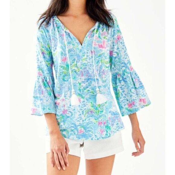 Lilly Pulitzer Del Lago Printed Tunic Top Size S - Picture 2 of 6